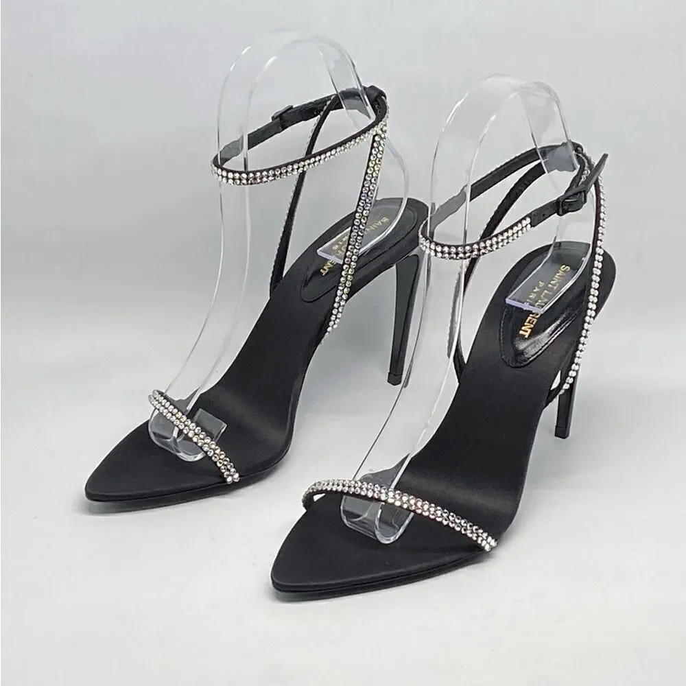 SAINT LAURENT Gippy 90 Crystal Embellished Sandals